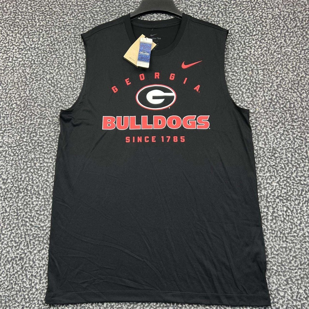 Nike Dri-Fit Shirt Men Large Georgia Bulldogs Sleeveless Crew Neck New L
